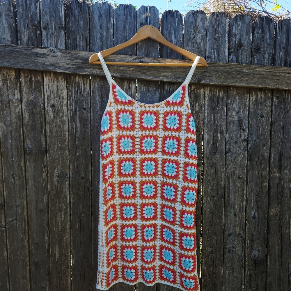 Willow & Wind Crotchet Granny Square Tank Dress
